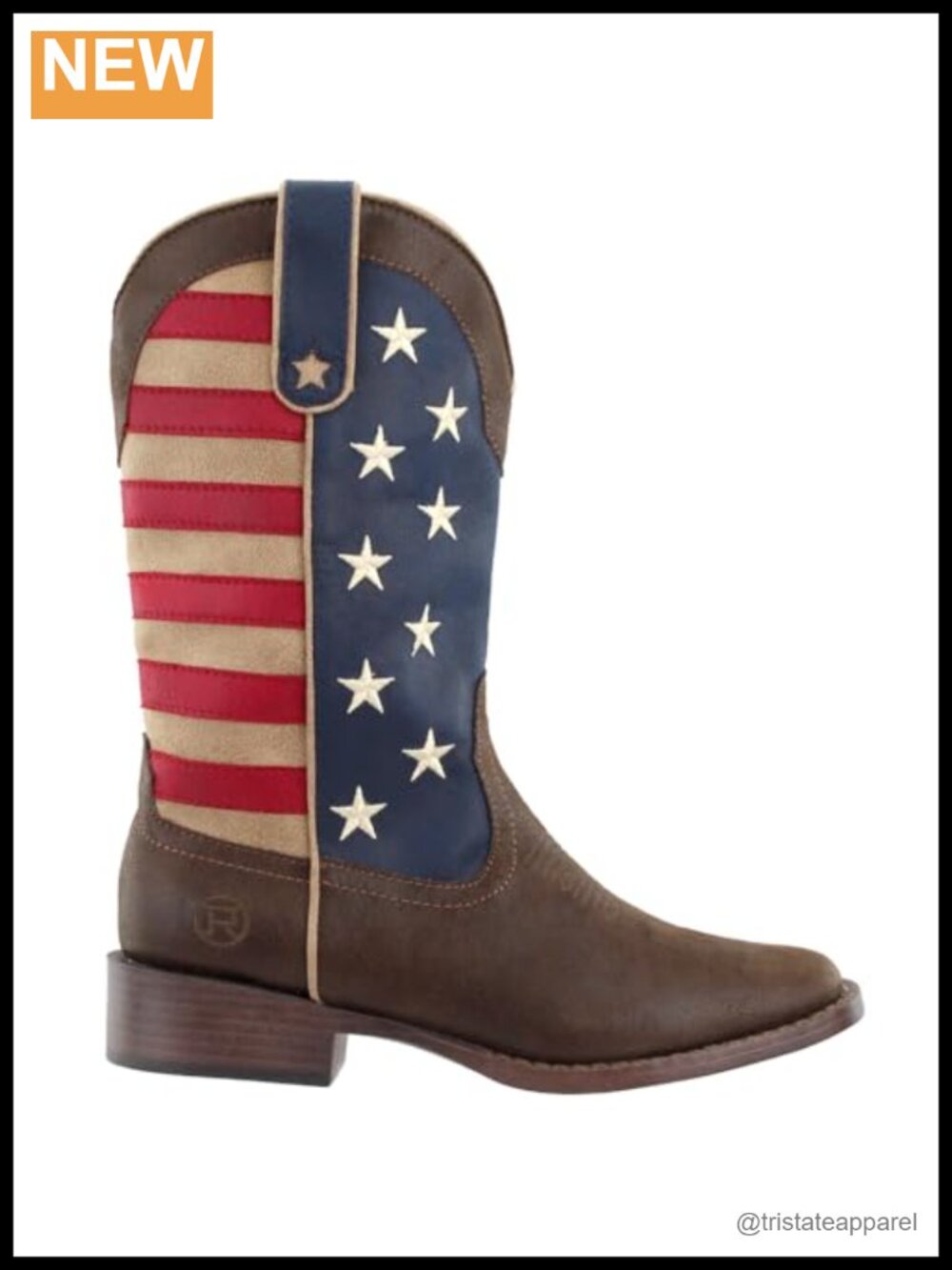 Faux Leather Mid-Calf Pull-On Boots Low Heel Square Toe Embroidered